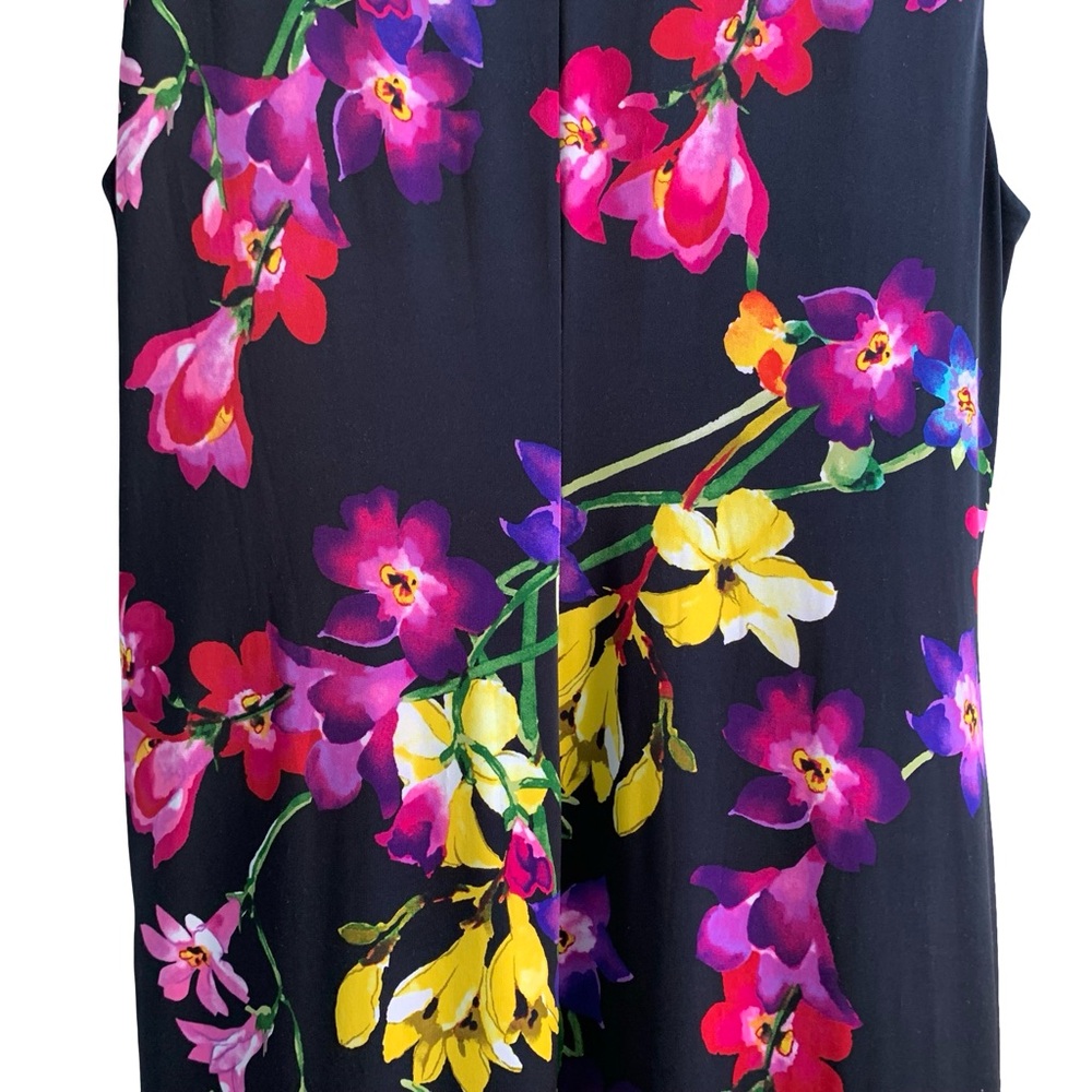 Ralph Lauren Pink Yellow Ruched Floral Sheath Dress Wedding Guest Sleeveless - Picture 13 of 14